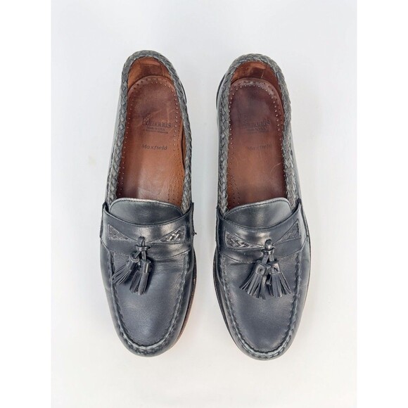 Allen Edmonds Mens Shoes Black Maxfield Leather Slip On Penny Loafer US 10.5 B main image 5